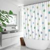 Modern polka dot extra long shower curtain with blue and green polka dots