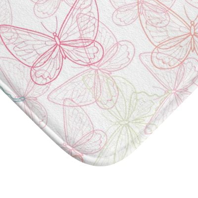 Absorbent Non Slip Butterfly Bath Mat For Toddler Girls Bathroom