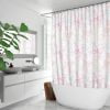 Pretty Pink Shower Curtain For Girls With Butterflies