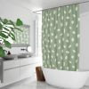 Modern Boho BAthroom Green Floral Long Shower Crutain
