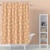 72 x 85 Apricot Bathroom Floral Shower Curtain
