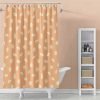 72 x 85 Apricot Bathroom Floral Shower Curtain