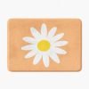 Modern Apricot Daisy Flower Non Slip BAth Mat For Childrens Bathroom Decor