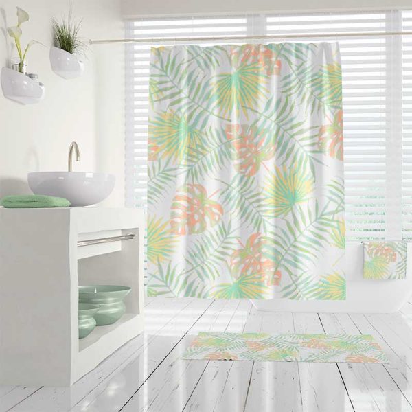 Tropical beach shower curtain