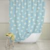 Pretty Blue Daisy Floral Shower Curtain