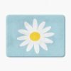Non Slip Memory Foam Blue Daisy Flower BAth Mat For Kids