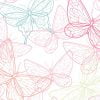 Detail View Of Artist Designed Butterfly Fabric Shower Curtain