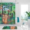 Tropical Jungle Tiger Mold Free Shower Curtain For Children's BAthroom