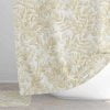 Elegant Modern Beige and White Fabric Shower Curtain