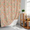 Autumn Fall Orange and Green floral fabric shower curtain