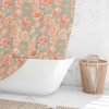 Elegant Orange and green Floral Bathroom Shower Curtain