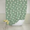 72" x96" Long Green daisy floral shower curtain
