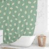 Boho Shower Curtain With Extra Long Size And Green, White And Yellow Daisy Print