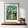 Extra Large Jungle Tiger Bathroom Wall Art Print For Childrens Bathroom Decor