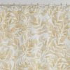Watercolor beige leaves fabric shower curtain for elegant bathroom decor