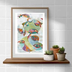 Modern Fish Bathroom Wall Art Print