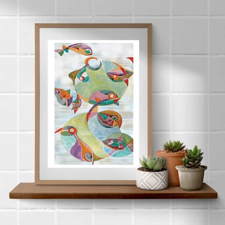 Modern Fish Bathroom Wall Art Print