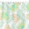 Apricot Palm Leafy Green Shower Curtain With Elegant Watercolor Tropical Beach Printed Fabric