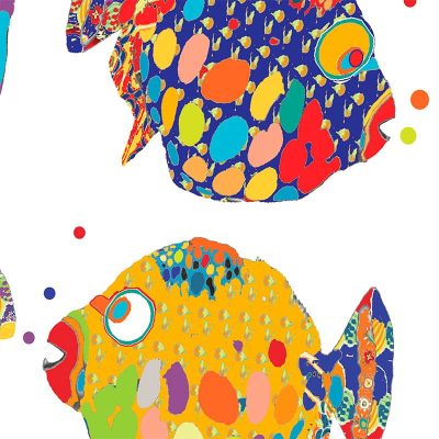 Colorful Fish Painting For Childrens Bathroom