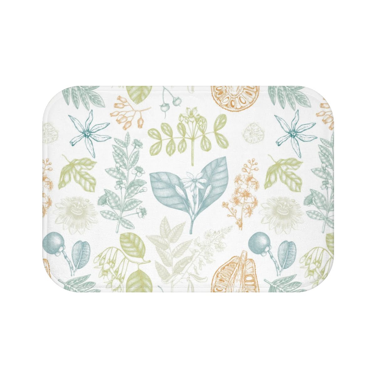Elegant Non-Slip Super Soft And Comfortable Bath Mat With Eco Friendly Artist Designed Botanical Print For Nature Themed Bathroom. Water Absorbant, Mold & Mildew Repellent Washable Microfiber Surface Available in Bath Size 21" x 34" and Basin Size 24" x 17". - Image 5