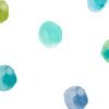 watercolor blue and green polka dot bath mat print