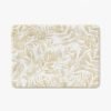 Beige and white watercolor Leaves Printed Non Slip Bath mat.