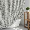Modern Black And Beige Striped Shower Curtain In Extra Long Length