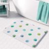 Modern and Fun Blue And Green Polka Dots Kids Bath Mat