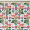 Gold, Green, Beige and Pink Abstract Modern Geometric Shower Curtain