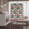 Retro Geometric Fabric Shower Curtain