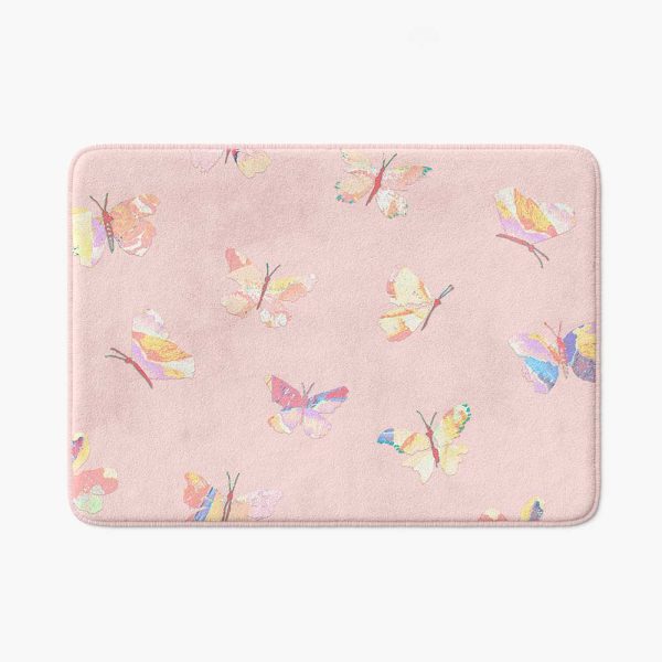 non-slip-absorbant-pink-bath-mat-with-butterfly-print
