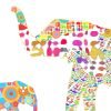 Pink Elephant Bath Mat For Girls Bathroom Detailed View Of Print