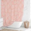 Coastal Coral Pink Fabric Shower Curtain