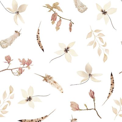 Elegant White Floral Fabric Curtain Shower Curtain - Water Repellent, 12 Hooks Included And Matching Bathroom Bath Mat And Towels Available