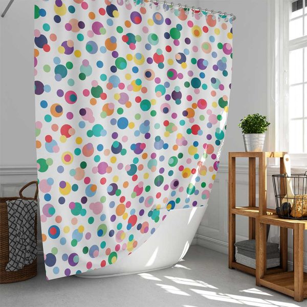 Circus Polka Dot Shower Curtain For Kids