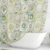 Designer fabric bath curtain