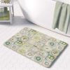 Artist-designed microfiber bath mat featuring Kandinsky geometric abstract pattern