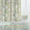 gender neutral green fabric shower curtain