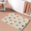 Beige woodland cute owls patterned microfiber bath mat for kids.