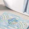 Hot air balloon patterned microfiber bath mat for toddler boys and kids bathroom sets.