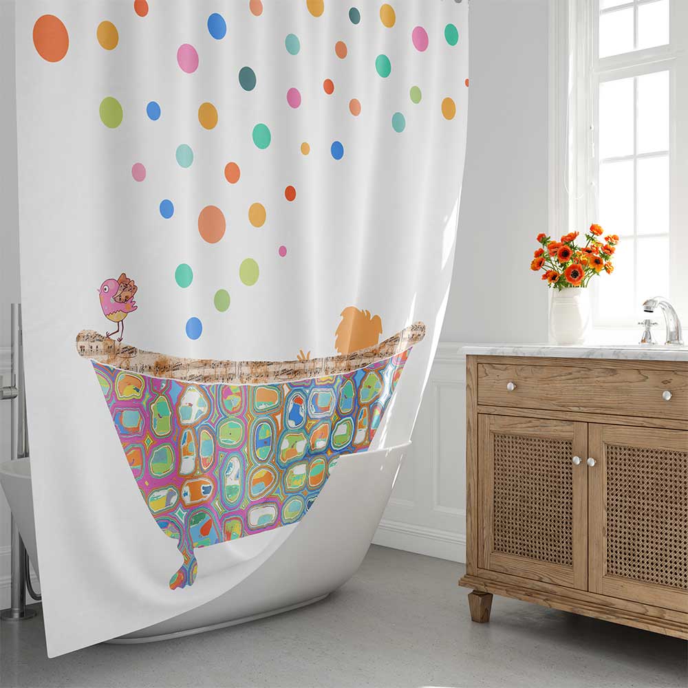 unique funny kids colorful shower curtain