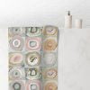 Gray and pink artistic abstract patterned hand towel.