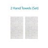 two white hand towels set with pastel love hearts for kids bathroom