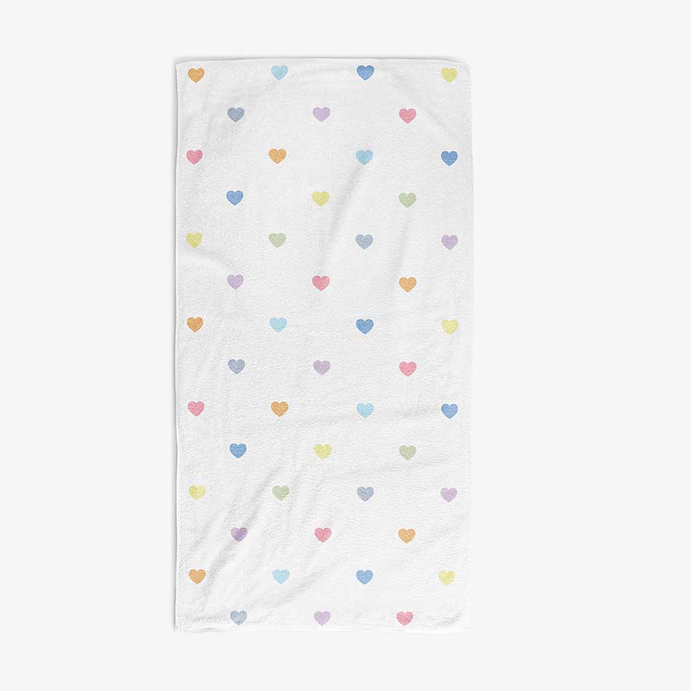 pink heart towel for toddler girls bathroom