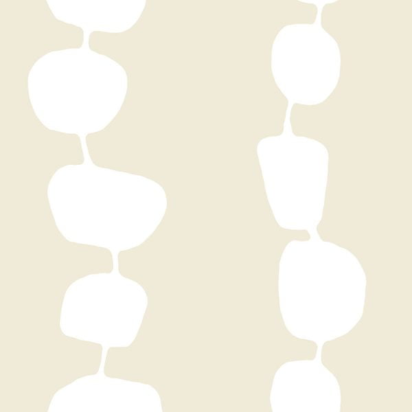 Close-up view of the microfiber texture on the coastal beige and white pebble striped designer non-slip bath mat.
