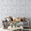 Grey watercolor wallpaper for bedroom, kitchen, bathroom, nursery, or kids' room. Options include peel and stick vinyl, polyester, traditional, and pre-pasted.