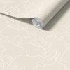 Close-up detail of beige and white elephant wallpaper sample