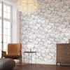 Contemporary black and white elephant wallpaper in a playroom