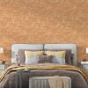 Modern burnt orange elephant boho wallpaper in a kids room