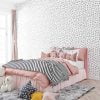 Black and white polka dot contemporary wallpaper in a child's room